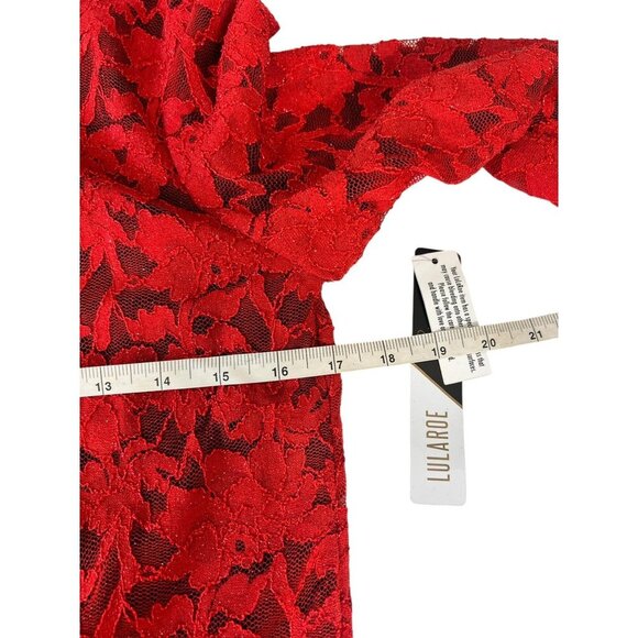 LuLaRoe Stella Elegant Women's Ruby Red Top - Picture 4 of 6